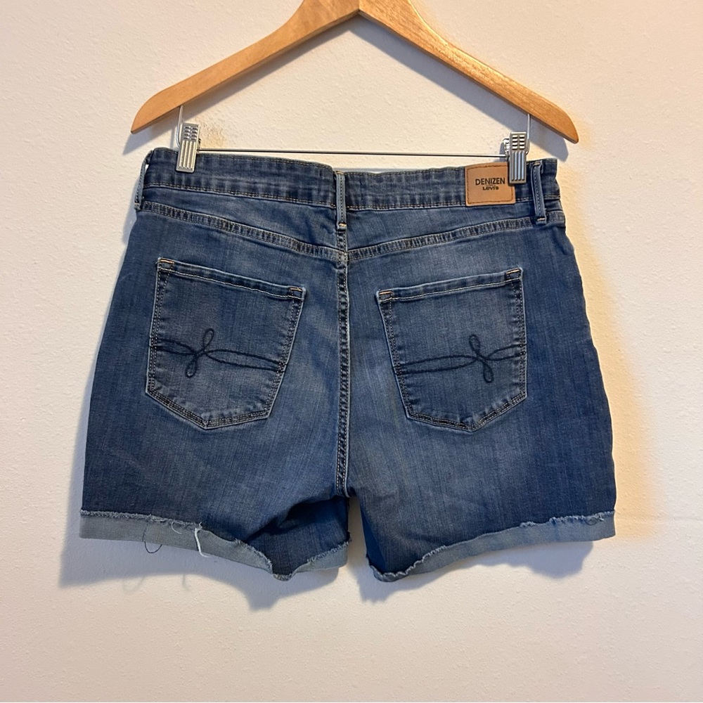 Denizen from Levi's 14 Women's Dark Blue Jean Cuff Shorts - Picture 3 of 7